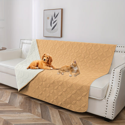 Waterproof dog bed cover with non-slip backing, stain resistant pet blanket for furniture, couch & sofa protection, ideal for small to medium breeds.