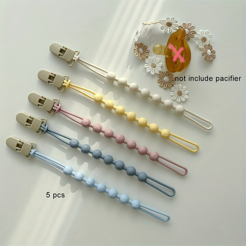 Set of 3 Baby Pacifier Clips, Non-Toxic Silicone Binky Holders, Gender-Neutral, Durable and Long-Lasting, Available in Various Colors, Fits All Pacifiers, Ideal for Newborns, Baby Showers, and Birthdays