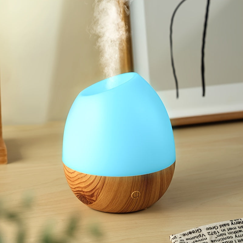 Wood print humidifier with aromatherapy diffuser for a relaxing atmosphere, ideal for home decor, office, and travel gifts.