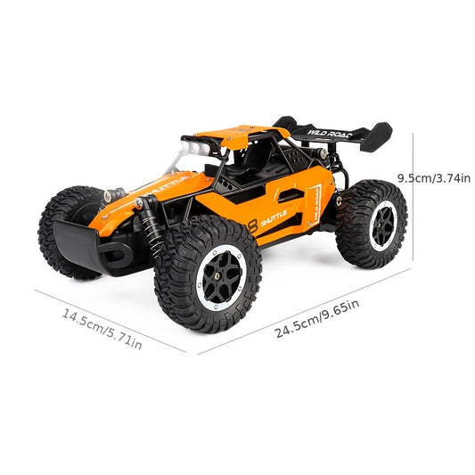 16 RC Alloy Climbing Car with high-speed off-road capabilities, multi-terrain capability, LED searchlights, rechargeable lithium polymer battery, remote control, durable plastic