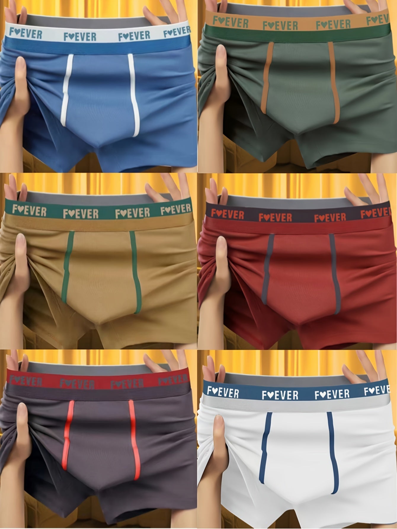 Three pairs of comfortable, low-waisted boxer shorts for men.