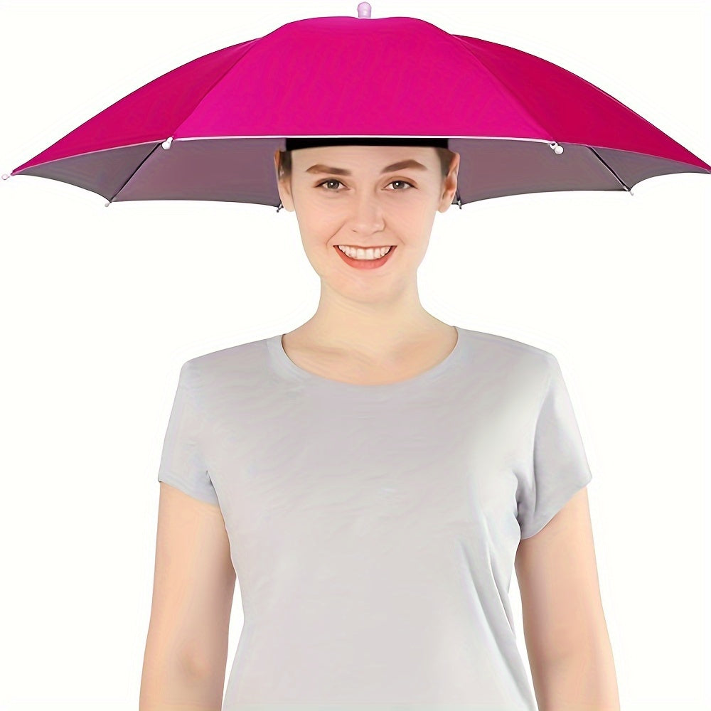 Elastic headband umbrella hat, suitable for camping and fishing, with UV protection.