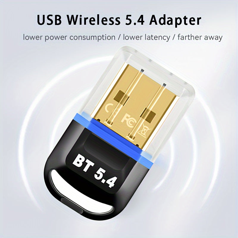 USB 5.4 Wireless Network Adapter, Plug and Play for Windows 11/10/8.1, Compatible with various device versions.