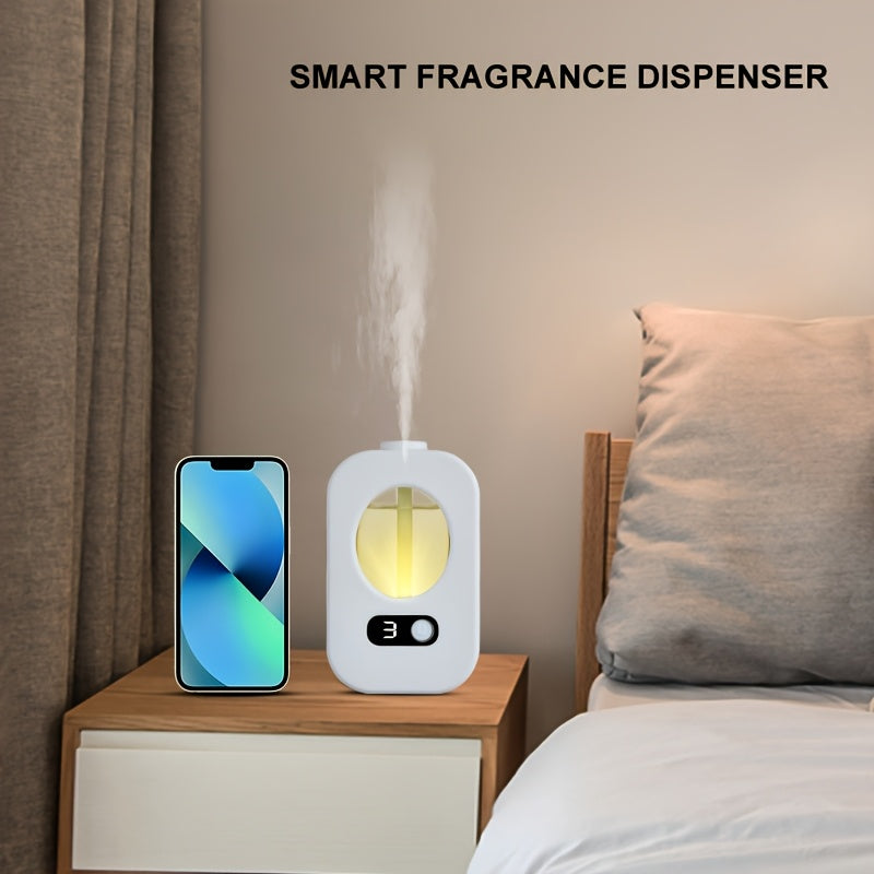 USB-rechargeable aromatherapy diffuser and humidifier keeps rooms fresh with cool mist and nightlight. Ideal for use in various spaces, including rooms, offices, bathrooms, and toilets.