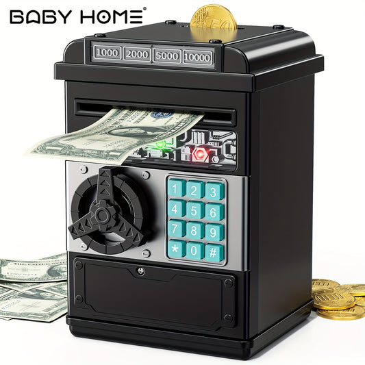 Youngsters ATM-Style Penny Bank with Scroll Paper Feature, Durable ABS Material, Black - Perfect Gift for Boys & Girls Ages 3+