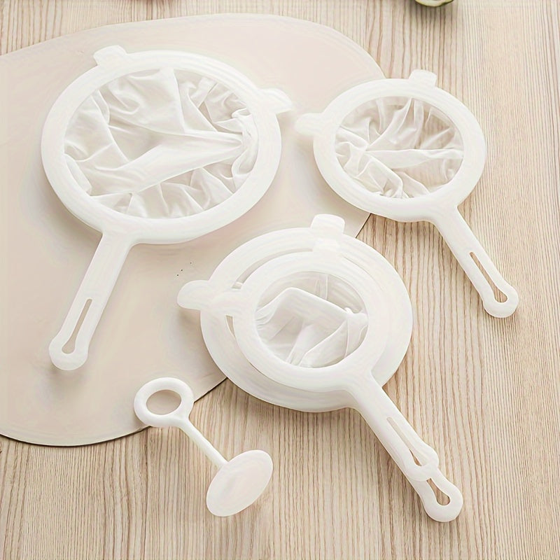 [Best Seller] 1pc Nylon Food Filter Spoon with 300 Mesh Holes, Double Ear Suspended Strainer for Straining Soy Milk, Coffee, Juice, and Milk Supplements