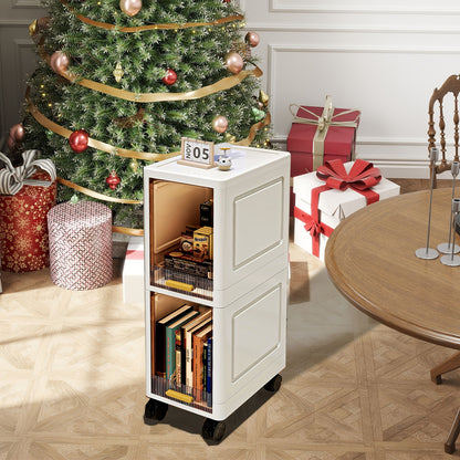 Multi-layer storage cabinet for the living room, ideal for items, snacks, and clothing, dust-proof design.