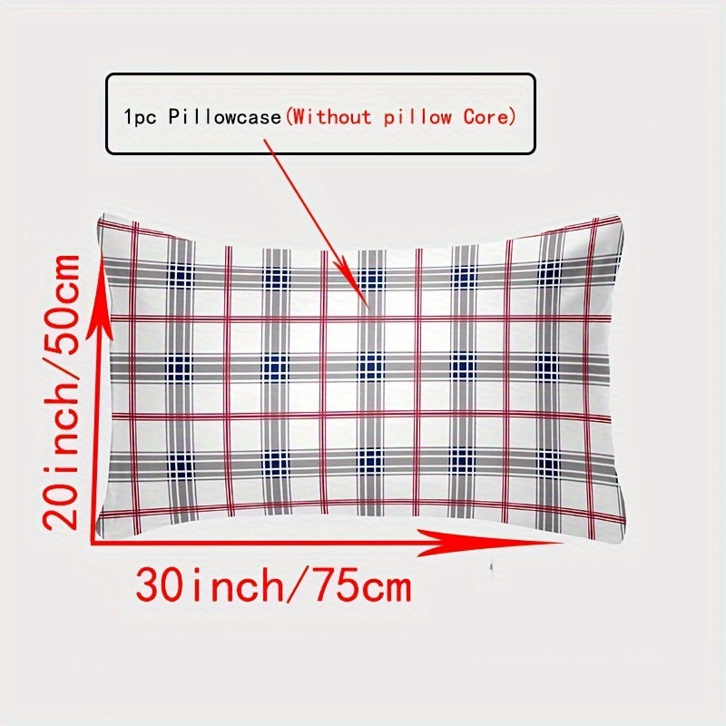 Soft envelope closure pillowcase made of 100% cotton, without core. Features flower and plaid patterns on breathable fabric with a thread count of 144TC. Ideal for main bedroom, guest room, or dorms. Perfect gift idea.