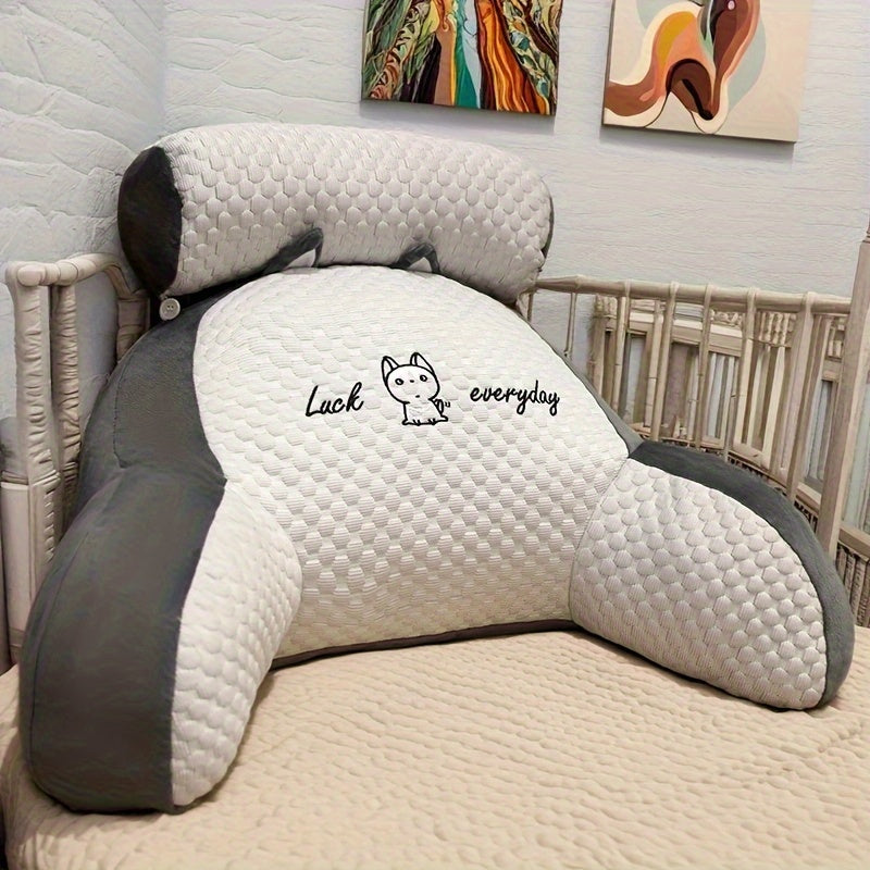 Get comfortable with our 1-piece Cozy Gray & White Reading Pillow featuring a Cute Cat Design. This ergonomic pillow provides excellent back support and is made from soft, breathable fabric for ultimate comfort. It is adjustable for the perfect fit and