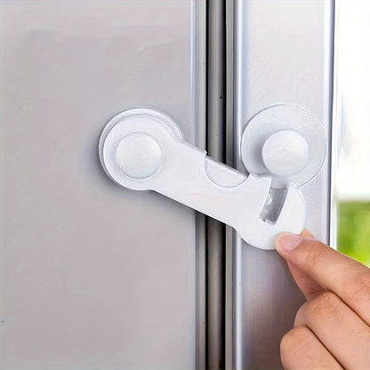 Set of 6 Child Safety Locks - Made of BPA-Free White Plastic - Keep Cabinets & Drawers Secure with Reliable Latches