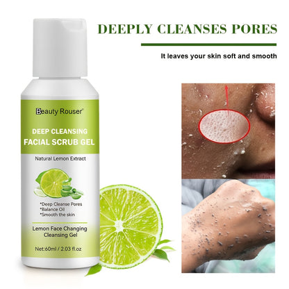 Lemon & Cleansing Gel - 2.03oz facial scrub for all skin types, deep cleanses and moisturizes.