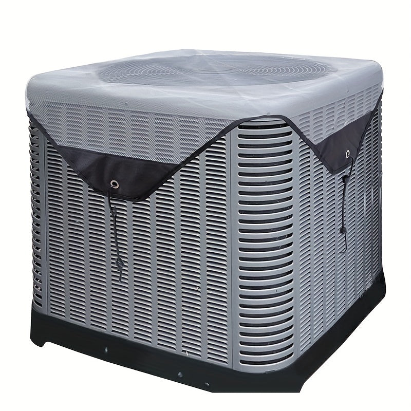 Protect your outdoor AC unit year-round with our All-Season AC Cover. Made from durable PVC mesh, this cover features adjustable elastic cords for a secure fit. Keep your unit safe from debris, leaves, and water damage with this waterproof protection