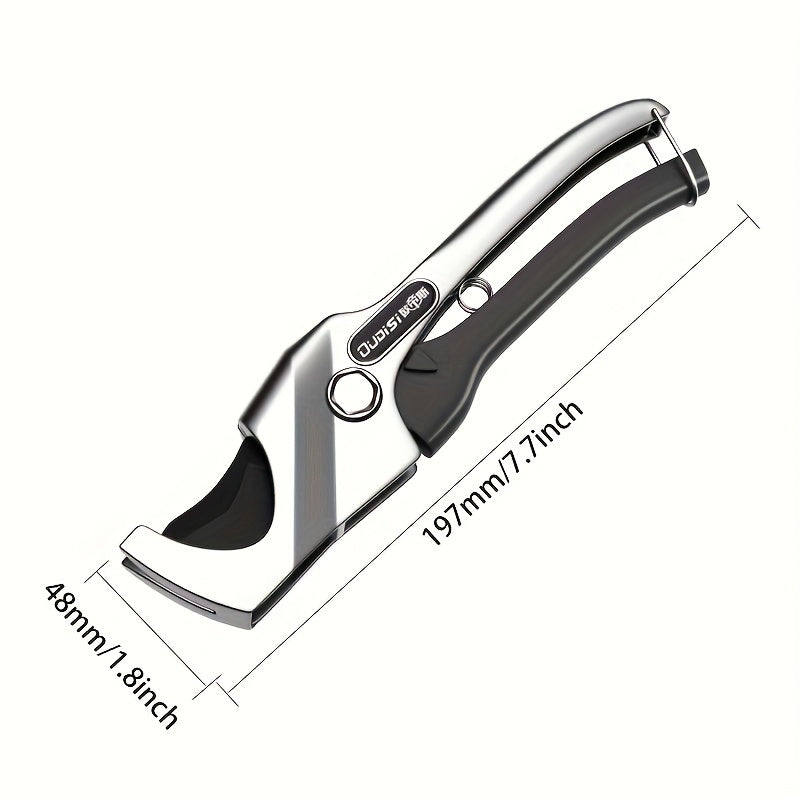 1pc OuDiSi Heavy-Duty PVC/PPR Pipe Cutter - Quick Cut Sharp Blade, Durable Steel Hand Tool for Effortless Cutting of Plastic & Water Pipes, Black Handle