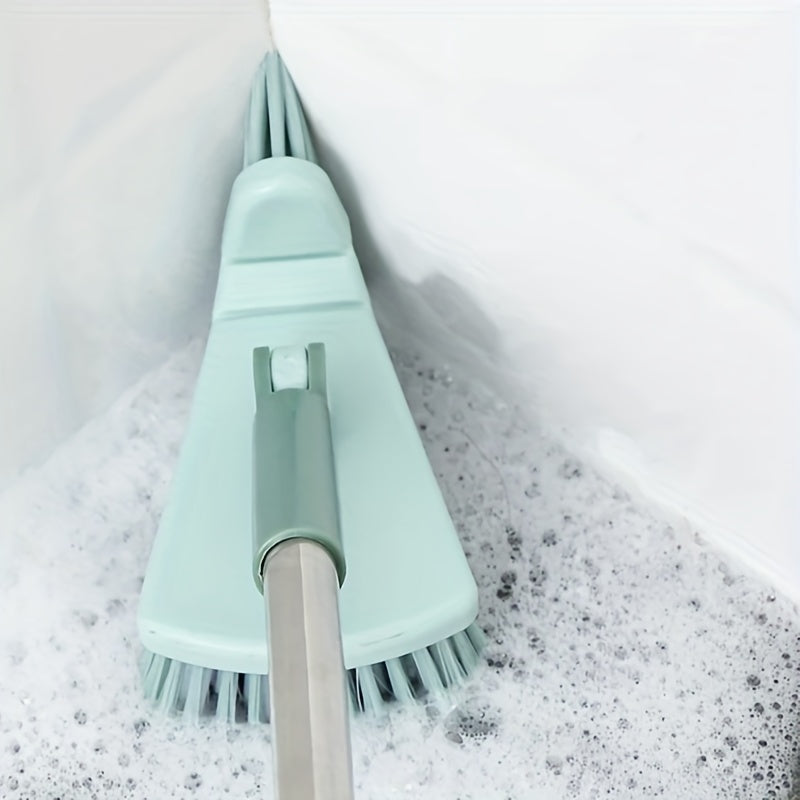 One piece of floor scrub brush with a long handle and stiff bristles, suitable for cleaning showers, bathtubs, tiles, walls, kitchens, bathrooms, and balconies. The brush is detachable and measures 37.4 inches in length.