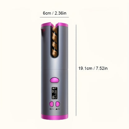 1pc Automatic Curler with Fast Charging USB, Ceramic, 5 Heat Settings, Tangle-free, Ideal for Styling and Special Occasions, Comes in Elegant Gift Box.