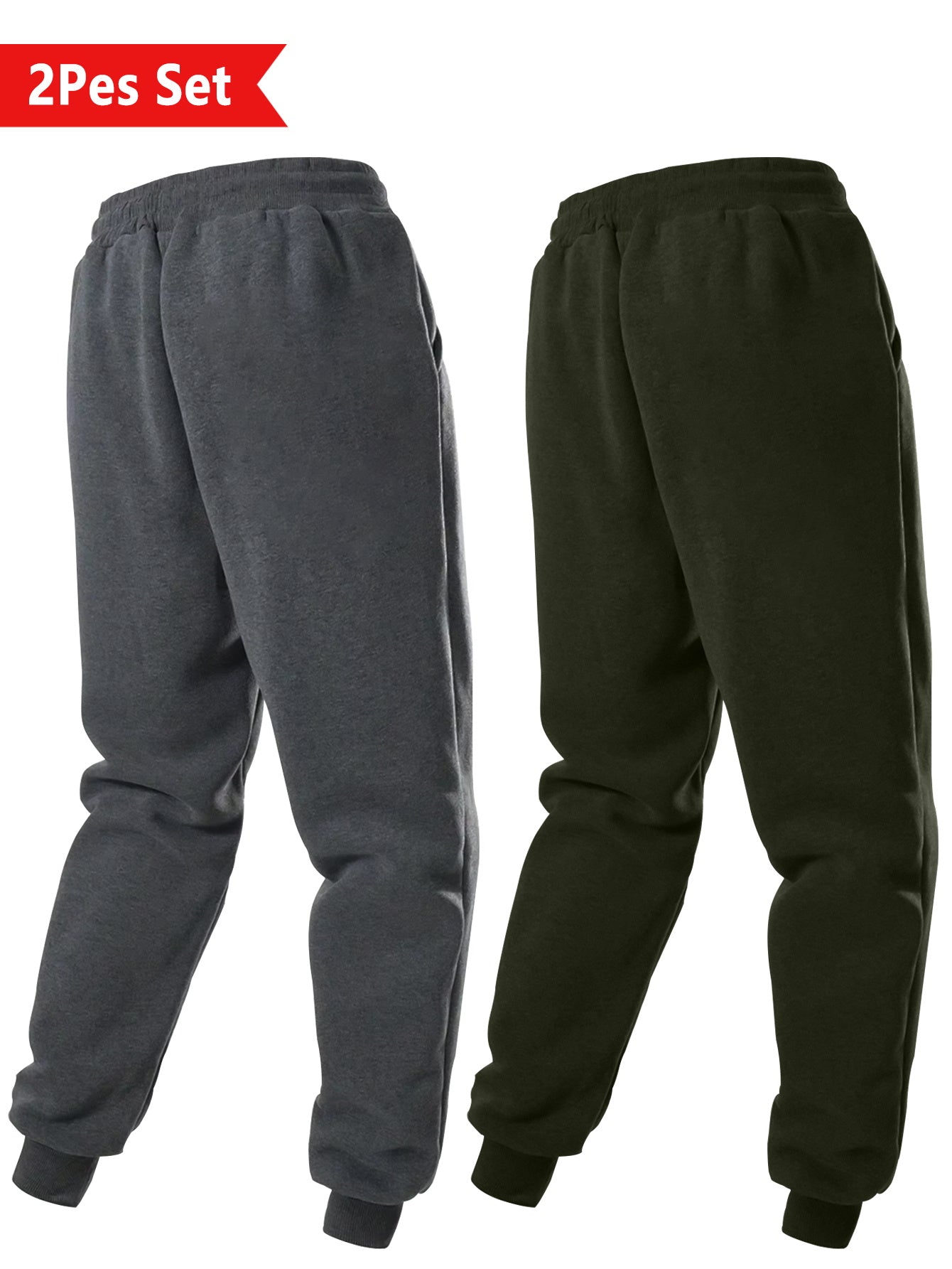 2 Men's casual trendy sports trousers in large sizes suitable for indoor and outdoor sports.