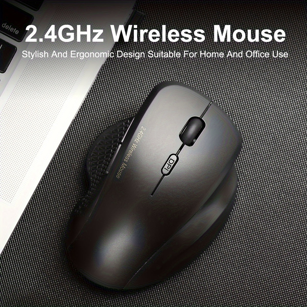 Ergonomic Wireless Mouse for Gaming, Office, and Entertainment. Streamlined design with comfortable grip. Battery powered with optical sensor. Compatible with Windows 10 (battery not