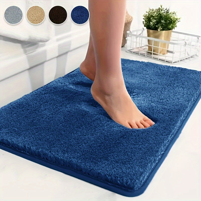 Luxurious Plush Bathroom Bath Mat: This soft and beautiful mat is designed for maximum comfort and absorption, with a non-slip thickened tri-layer material. It is washable and perfect for adding a touch of elegance to your bathroom décor. Also suitable