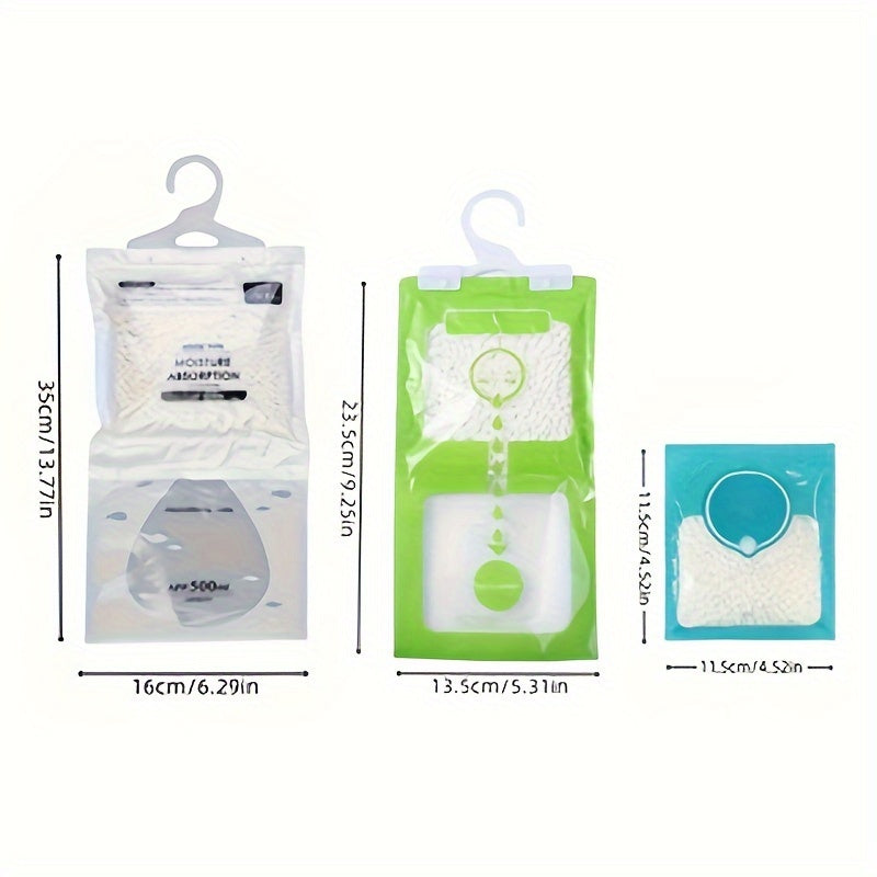 Set of 20/30/40 dehumidifying bags for absorbing moisture and drying in indoor wardrobes. Can be hung to keep dormitories and households moisture-proof.