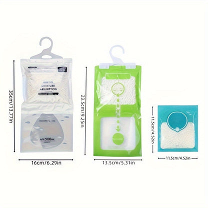 Set of 20/30/40 dehumidifying bags for absorbing moisture and drying in indoor wardrobes. Can be hung to keep dormitories and households moisture-proof.