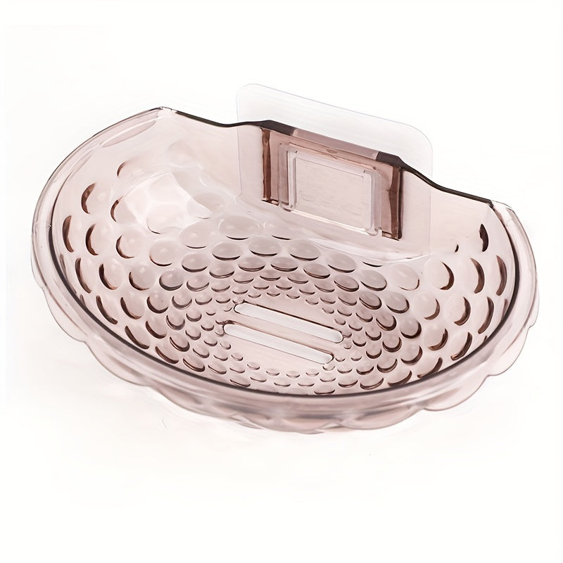 1pc Plastic Creative Soap Dish Tray Holder for Bathroom Organization.