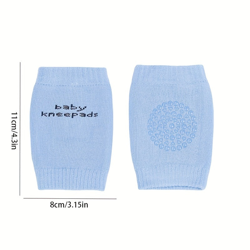 3-Pack of Cotton Baby Knee Pads featuring Non-Slip Silicone Dots for Crawling and Toddler Knee Protection. Lead-Free and available in Mixed Colors for Ages 0-3 Years.