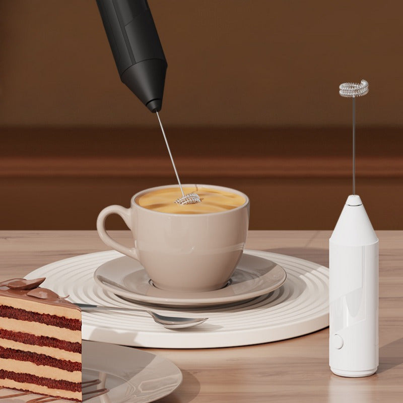 Stainless steel handheld milk frother perfect for coffee, cappuccino, and chocolate, ideal for latte art and creamy foam (batteries not included).