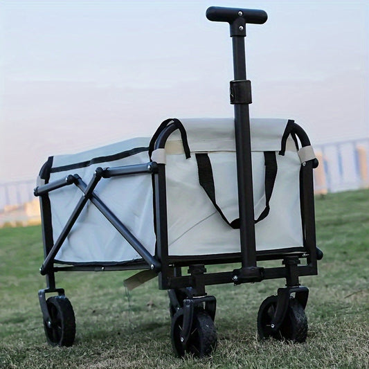 '- Stainless steel foldable handcart for easy outdoor camping
- Ideal for transporting food service equipment and supplies
- Perfect for commercial transportation and storage needs
- Great for RV trips, camping, picnics, office, and travel purposes