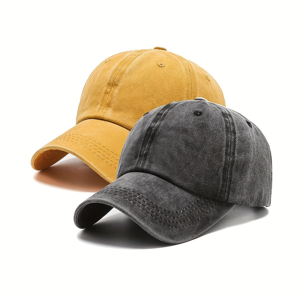 Two baseball caps for men and women, suitable for teenagers with head measurements between 56-62CM, and adjustable.