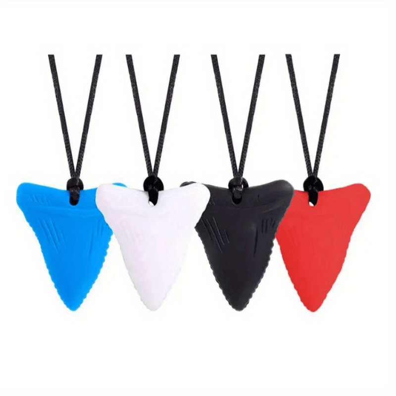 Shark Pendant Teether in 3pcs, 4pcs, and 5pcs Options - Food Grade Teething Pendant Necklace with Creative Design - Soft and Funny Teether