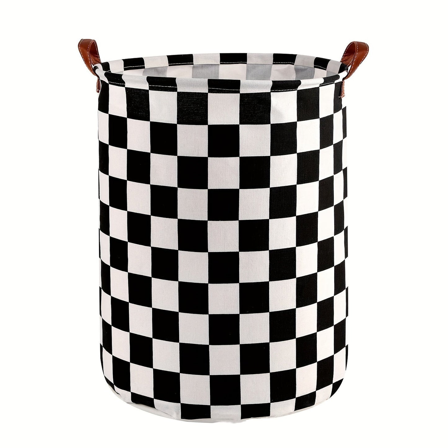 Upgrade your laundry organization with the 1pc Canvas Fabric Collapsible Laundry Basket. Perfect for storing toys, gift baskets, clothes, and more in the bedroom, children's nursery, or wherever you need it. Featuring a fun racing flag design.