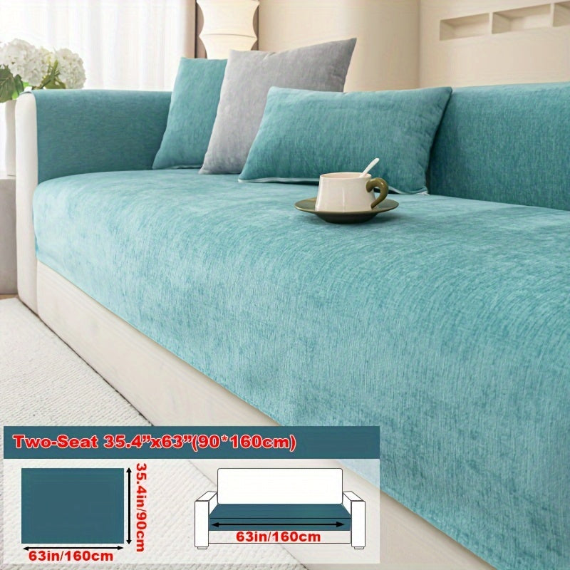 Chenille Sofa Cover suitable for armchairs to 4-seater sofas, pet-friendly, non-slip, machine washable - 1pc.