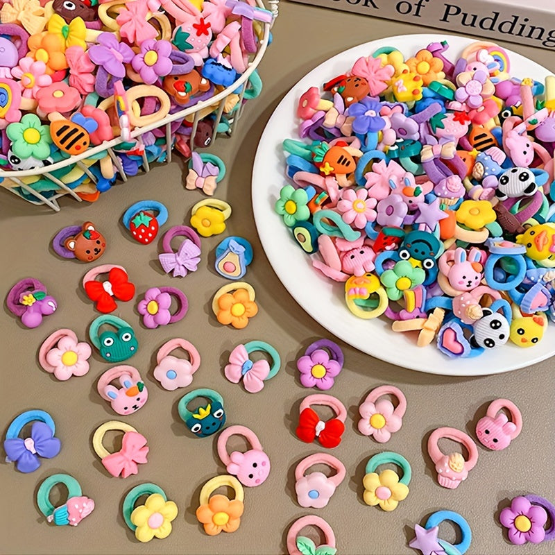 50/80/120 Sets of children's hair rings with assorted designs, suitable for toddlers.