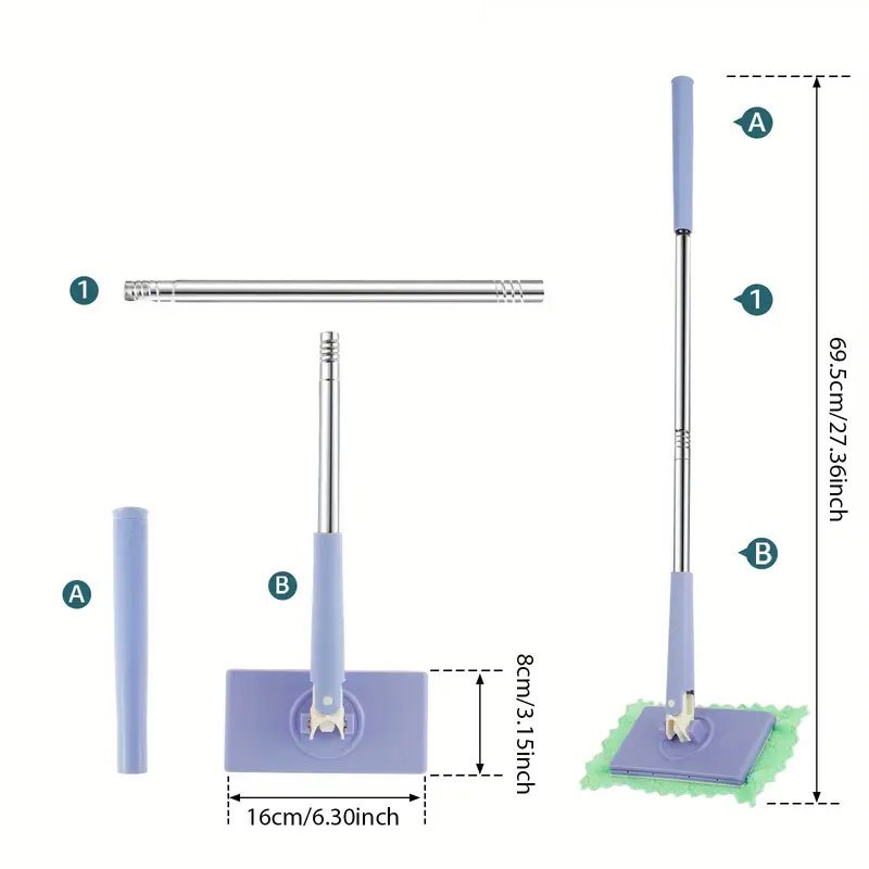 The Lazy Flat Mop: Your Ultimate Wiping Assistant with Replaceable Face Towel for Hands-Free Washing. Ideal for Walls, Tables, Cabinet Doors and Floors. A Must-Have for Home, Outdoor, Dormitory and Office Cleaning.