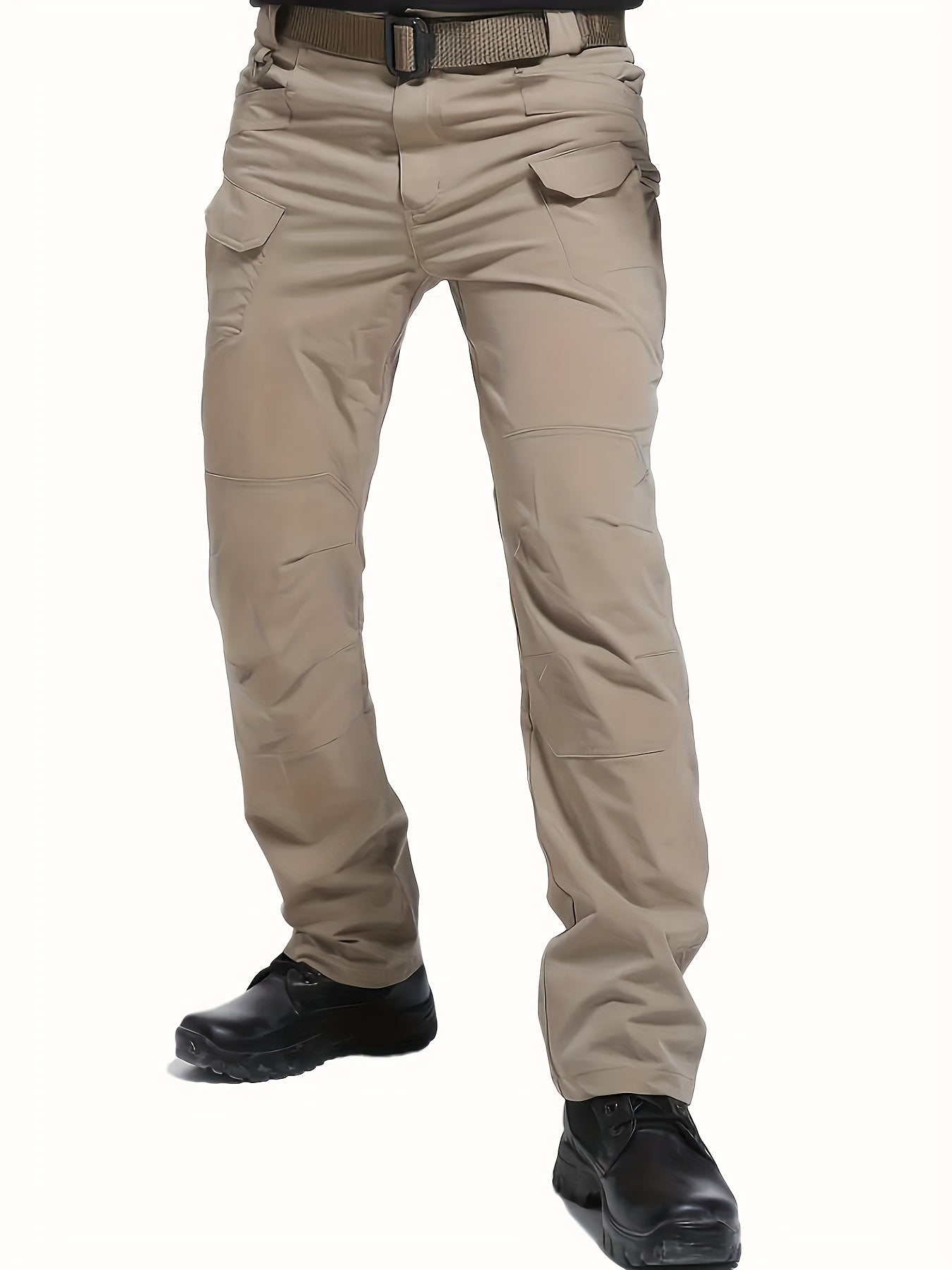 Men's tactical work pant with multiple pockets, water-resistant polyester fabric for construction work.