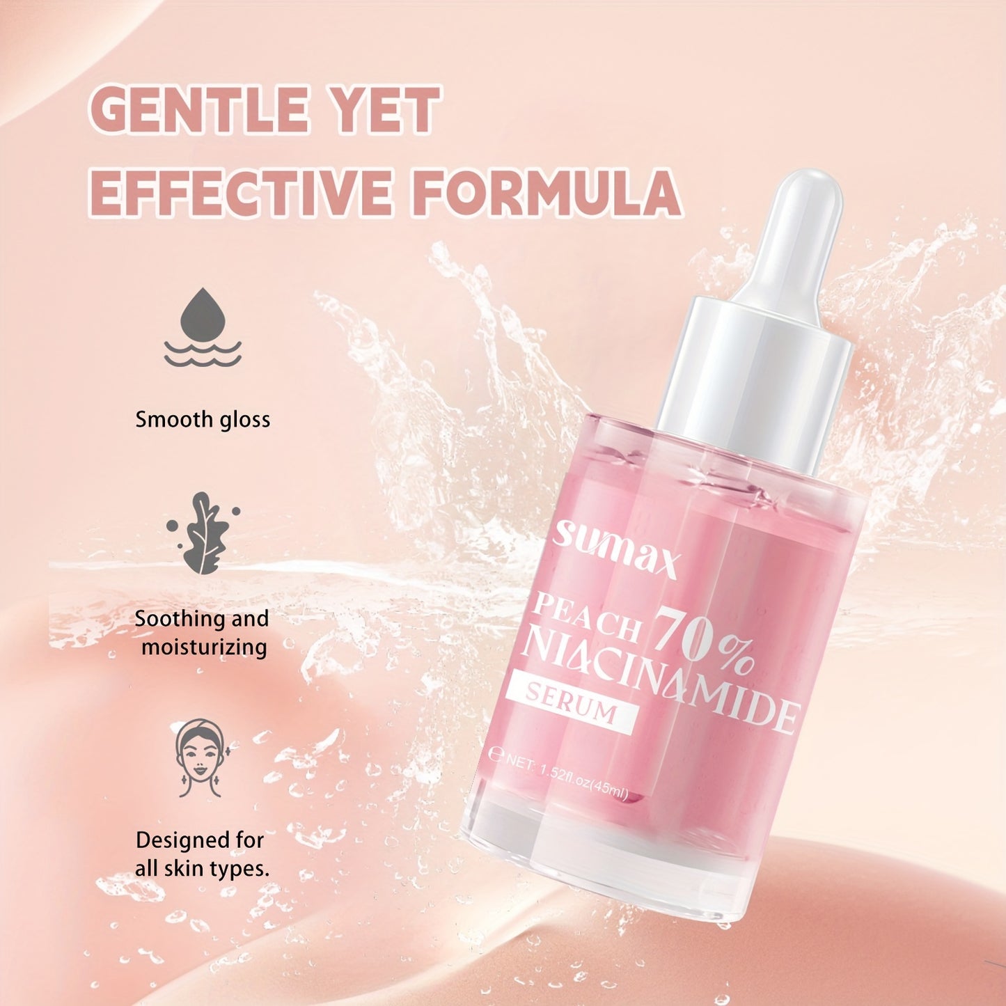 45ml Peach 70 Niacinamide Serum, Daily Brightening Hydrating Face Serum