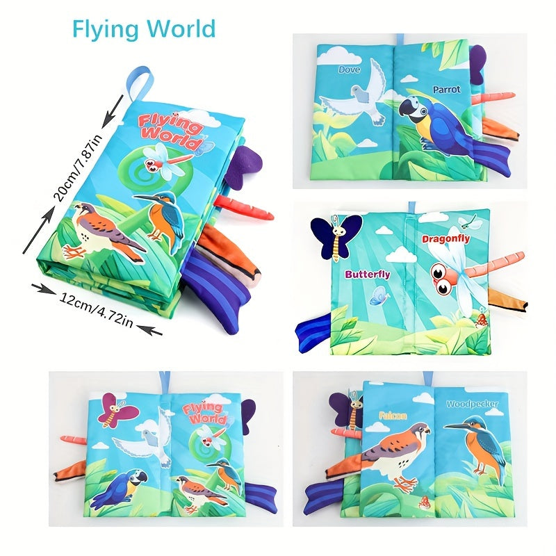 Diikamiiok Colorful Cloth Books for Young Children - Interactive Learning with Cartoon Animal Tails, Soft Fabric, Ages 12-72 months, Educational Toys