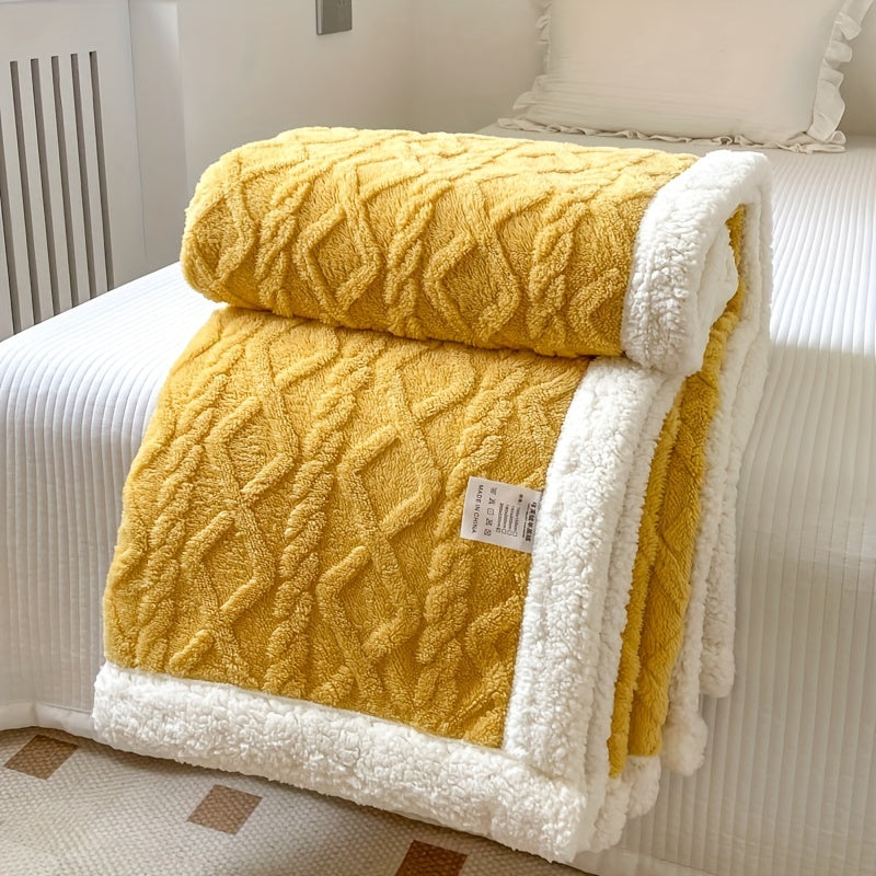 A cozy Double-Sided Fleece Bed Blanket perfect for autumn and winter, also great for staying warm during the summer with its thickened design. Ideal for all seasons and makes a wonderful Christmas gift.