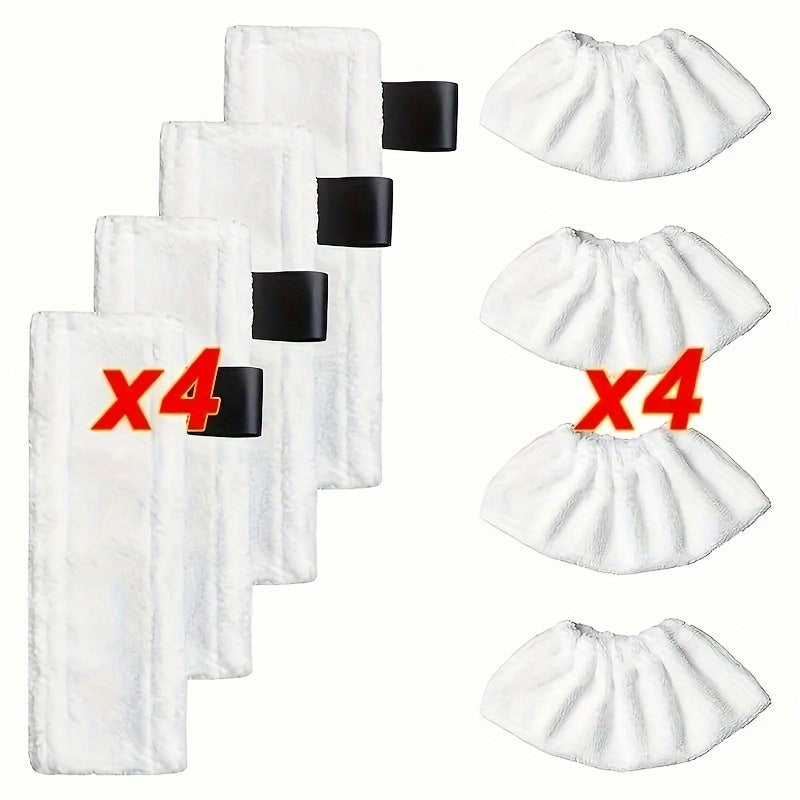 Set of 8 Fabric Mop Cloth Pads designed for Karcher EasyFix SC2 SC3 SC4 SC5 Steam Mop Cleaner - Easy to Install Replacement Floor Cleaning Pads made from Cloth Material