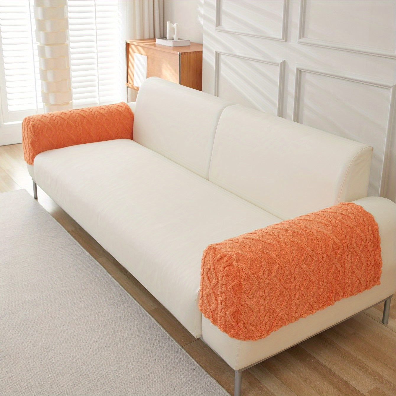 2-qismli Yumshoq Jakard Sofasi Armrest Slipcover - Mebelingizni himoya qiling va yaxshilang.