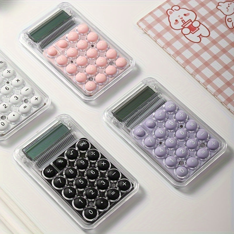 Mini cute 6-color pocket calculator with 8-digit display and portable design, perfect for students and office use.