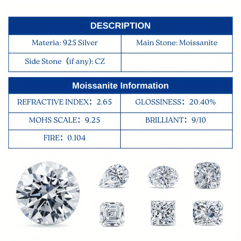 Кольцо для помолвки Shavano Blue-Green Moissanite с радужной огранкой - доступно в вариантах 1/2/3 карата, изготовлено из серебра 925 пробы, идеальный подарок на годовщину или свадьбу для нее