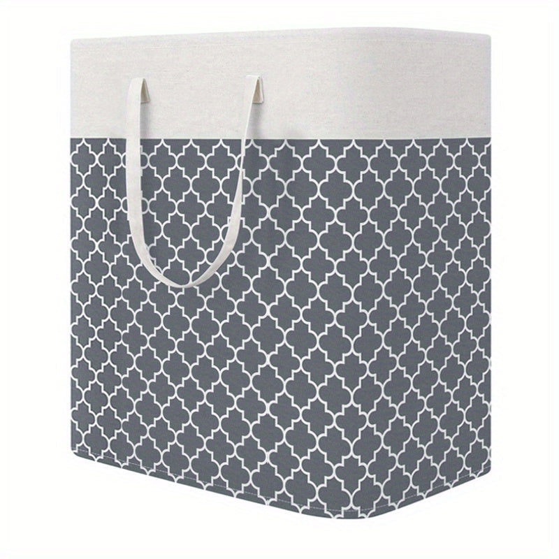 Large Capacity Cotton And Linen Fabric Dirty Clothes Basket, perfect for storing dirty clothes, toys, or laundry. This foldable basket is ideal for bathroom or room organization and makes a great Christmas or Halloween gift.