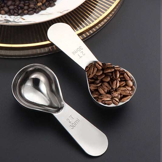 Stainless Steel Coffee Bean Measuring Spoon with Scale - 30ml Capacity, Ideal for Measuring Milk Powder, Coffee, or Baking Ingredients - 15ml Capacity