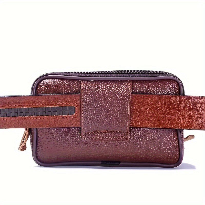 Men's business crossbody phone pouch with casual style, waterproof and multi-functional, suitable for middle-aged and elderly.