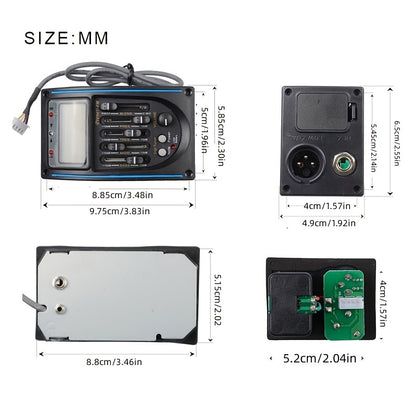 5-диапазонный эквалайзер для гитары и баса с ЖК-дисплеем, пьезо-датчик для акустического звука