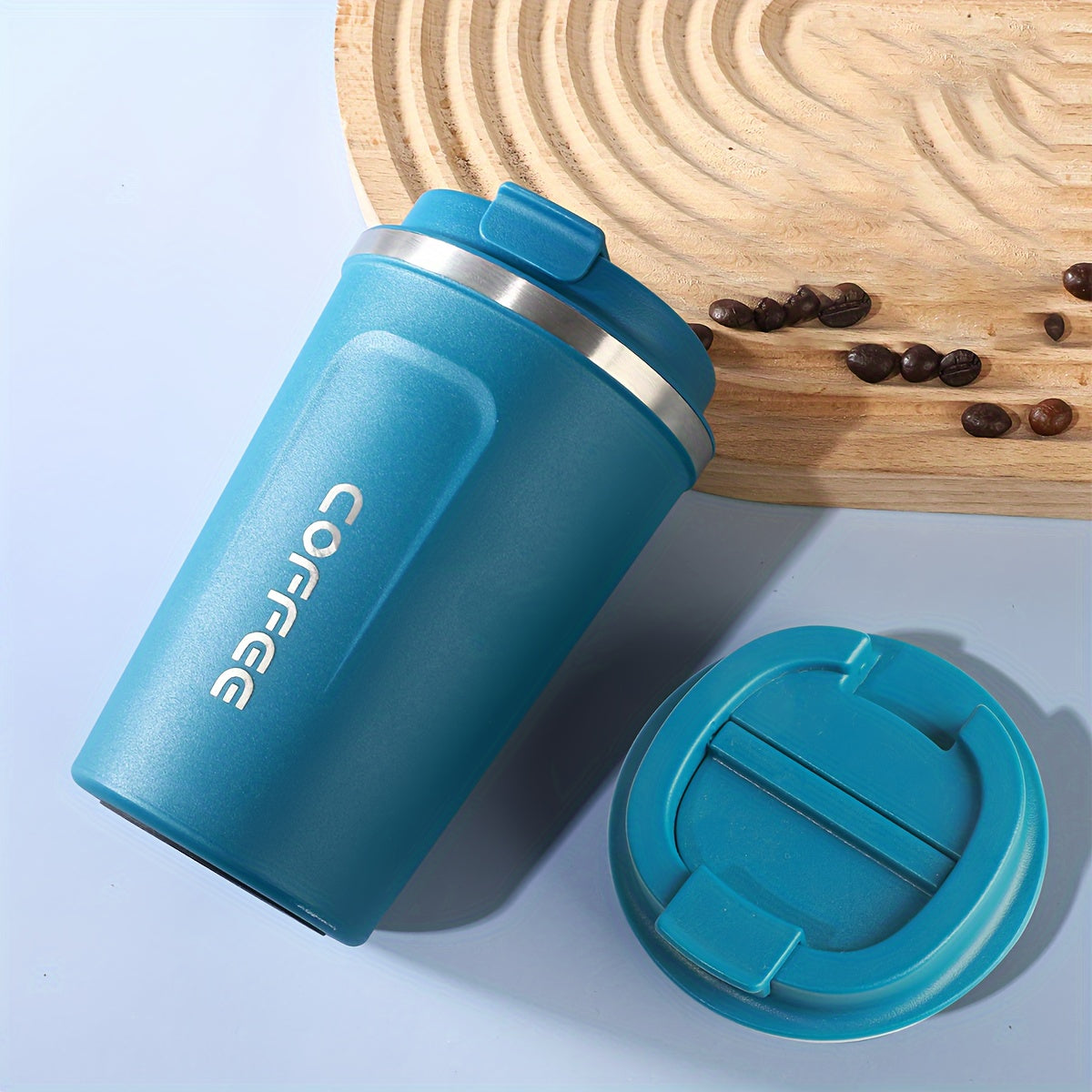 1pc Vacuum flask, portable thermal bottle made of stainless steel, leakproof tumbler with heat and cold retention, ideal for outdoor activities such as camping, hiking, driving, and car travel.