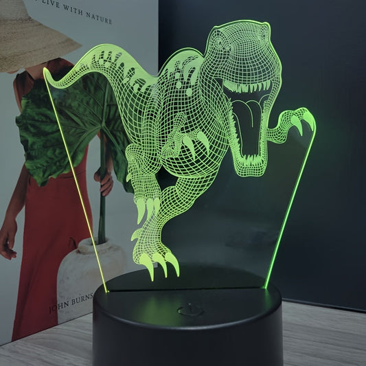 3D dinosaur nightlight - an imaginative addition to any living room decor. Perfect for festivals and creative gift-giving, with 7-color touch adjustment for customizable ambiance.