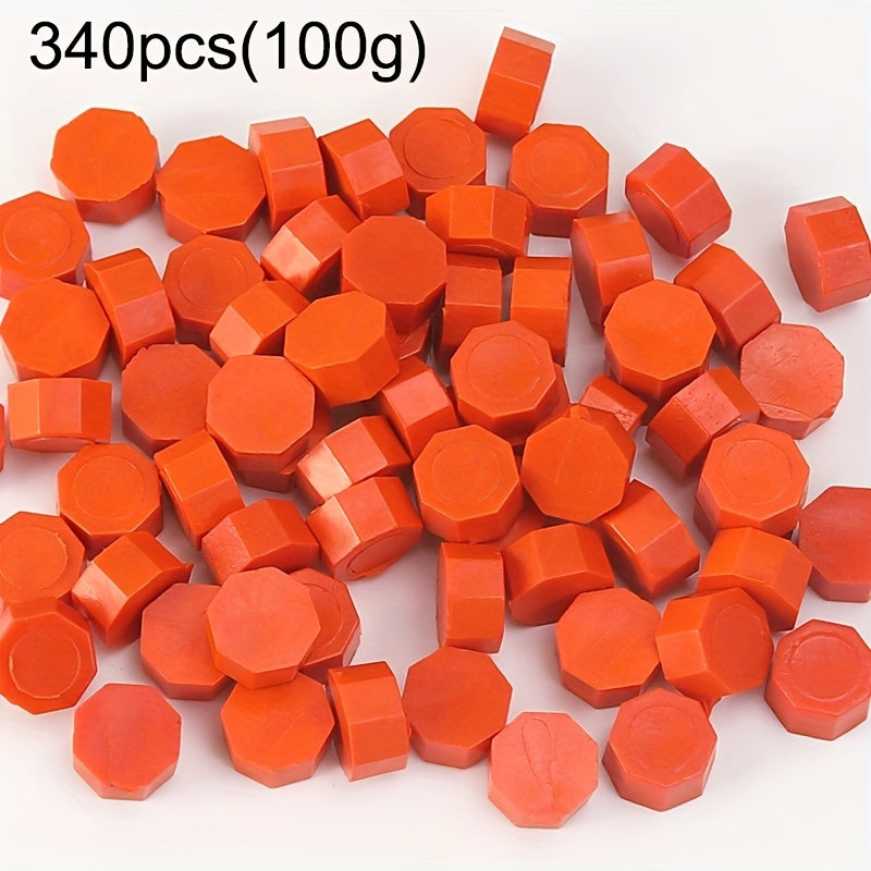 340pcs 100g Octagonal Wax Particles for DIY Gift Box Sealing Wax