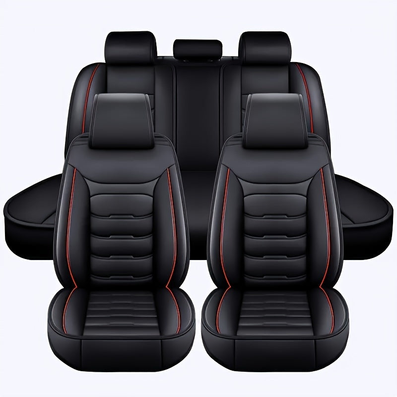 5-Seat car seat covers made of faux leather, resistant to scratches and wear, suitable for SUVs and sedans all year round.